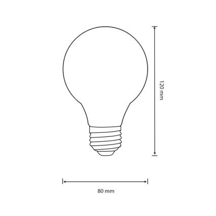 Lâmpada LED VINTAGE E27/4W/230V 80x120 mm 2200K