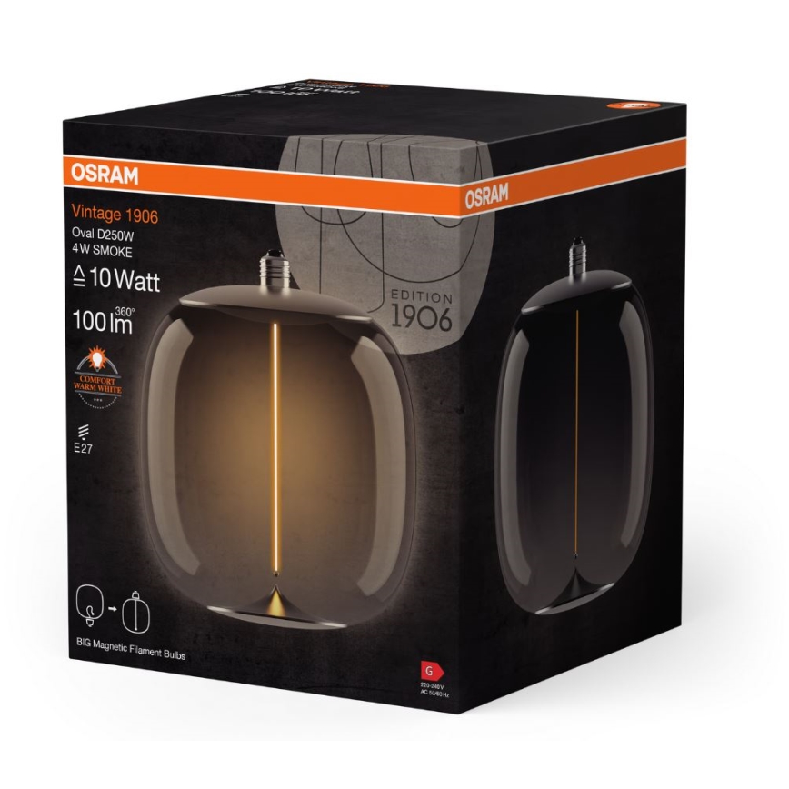 Lâmpada LED VINTAGE FILAMENT E27/4W/230V 2700K fumado - Osram