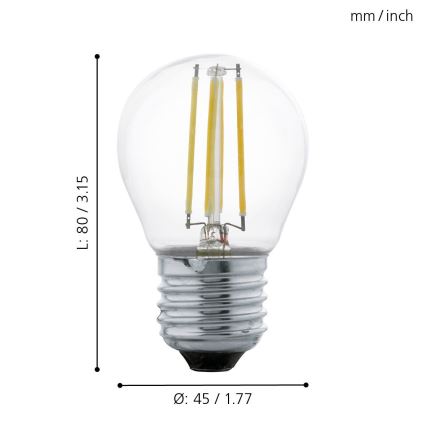 Lâmpada LED VINTAGE G45 E27/4W/230V 2700K - Eglo 11762