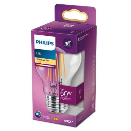 Lâmpada LED VINTAGE Philips A60 E27/7W/230V 2700K
