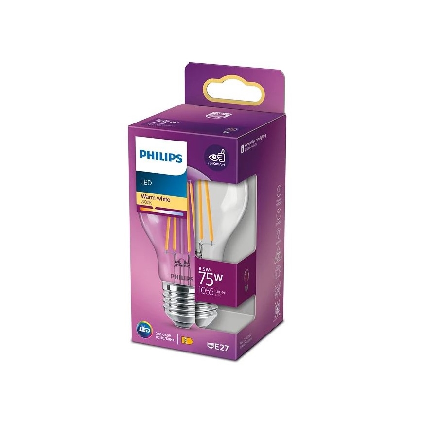 Lâmpada LED VINTAGE Philips A60 E27/8,5W/230V 2700K