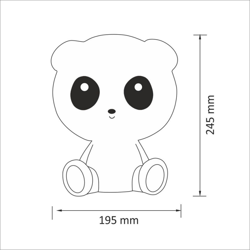 Lâmpada noturna de criança fosca LED 2,5W/230V panda