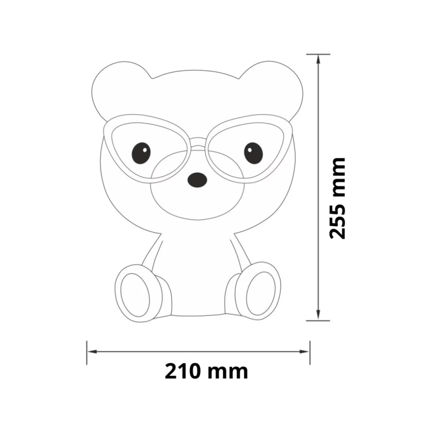 Lâmpada noturna de criança fosca LED LED/2,5W urso AZUL