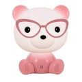 Lâmpada noturna de criança fosca LED LED/2,5W urso rosa