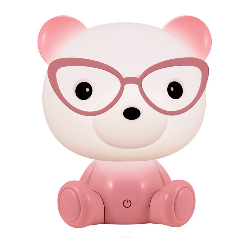 Lâmpada noturna de criança fosca LED LED/2,5W urso rosa