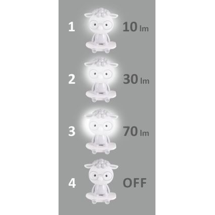 Lâmpada noturna LED de escurecimento para crianças LED/2,5W/230V cinzento de ovelha