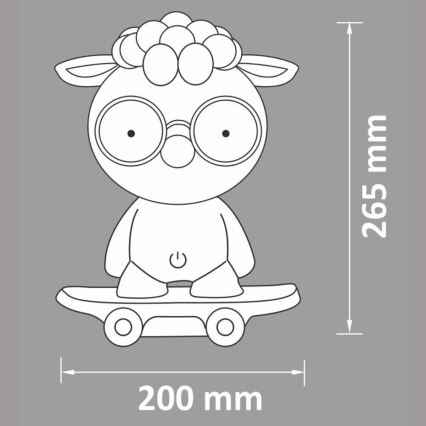 Lâmpada noturna LED de escurecimento para crianças LED/2,5W/230V cinzento de ovelha