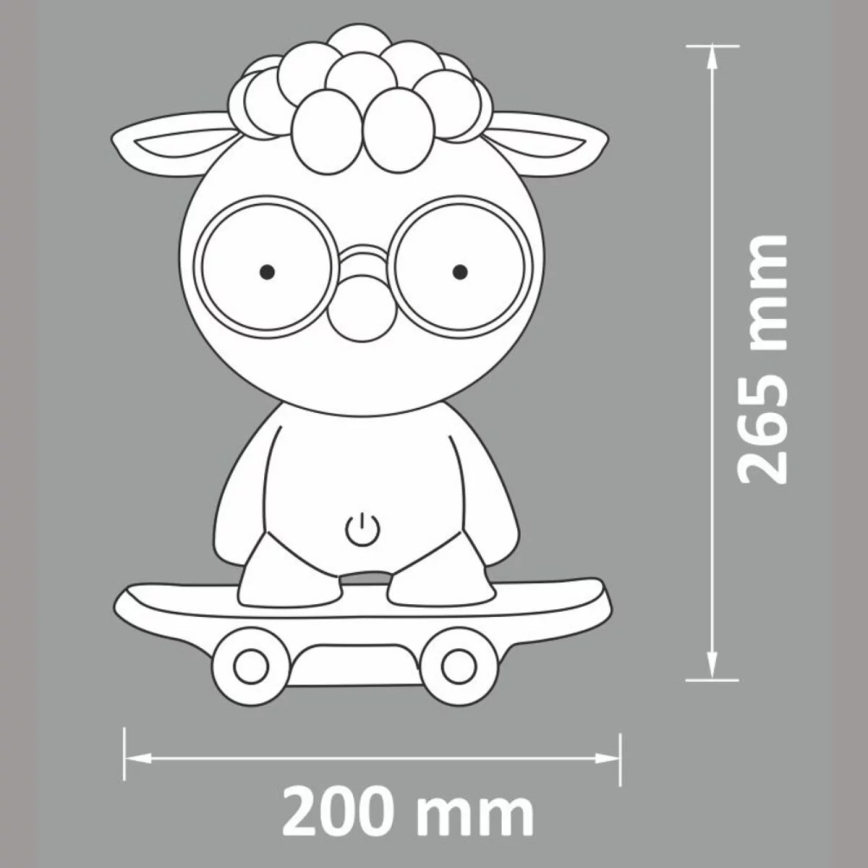 Lâmpada noturna LED de escurecimento para crianças LED/2,5W/230V cinzento de ovelha