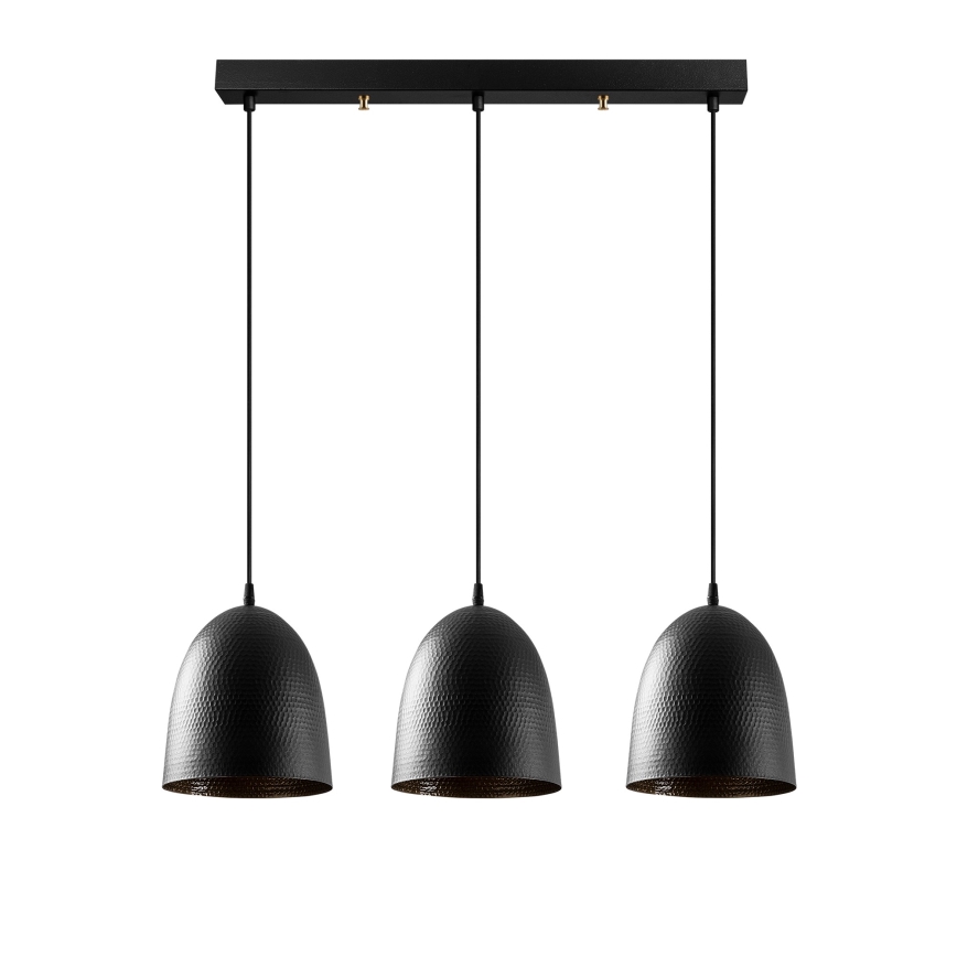 Lâmpada pendente TATTOO 3xE27/40W/230V preta