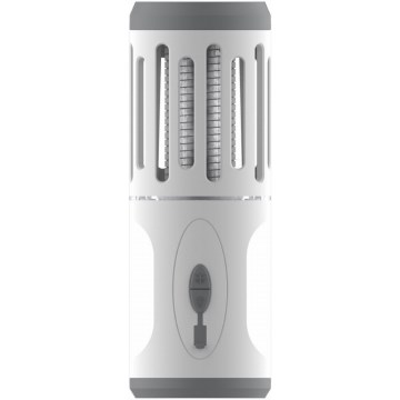 Lâmpada portátil recarregável LED com apanhador de insetos LED/6W/1800 mAh IPX4 branco/cinza