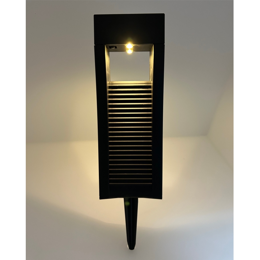 Lâmpada solar LED 2xLED/1,2V 200 mAh IP44 preta
