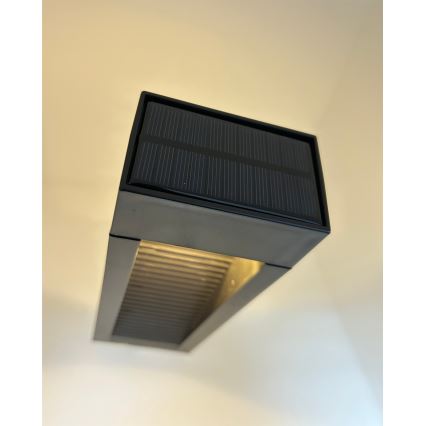Lâmpada solar LED 2xLED/1,2V 200 mAh IP44 preta