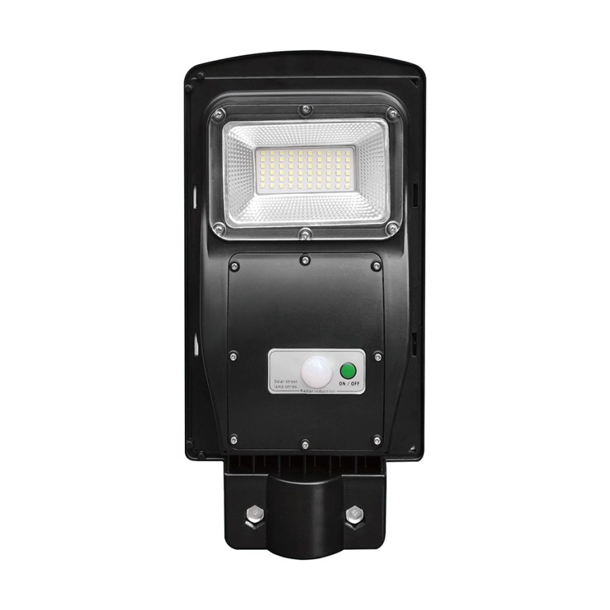 Luminária solar de rua LED regulável com sensor de movimento e crepúsculo LED/6W/3,2V 6000K IP65 5000 mAh preta + controlo remoto