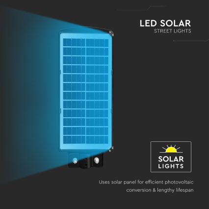 Luminária solar de rua LED regulável com sensor de movimento e crepúsculo LED/8W/3,2V 6000K IP65 9000 mAh preta + controlo remoto