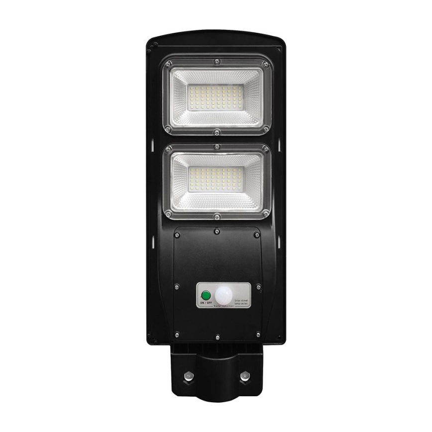 Luminária solar de rua LED regulável com sensor de movimento e crepúsculo LED/8W/3,2V 6000K IP65 9000 mAh preta + controlo remoto