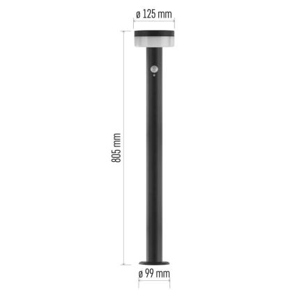 Lâmpada Solar LED com sensor LED/2W/3,7V 1200 mAh IP44 80 cm