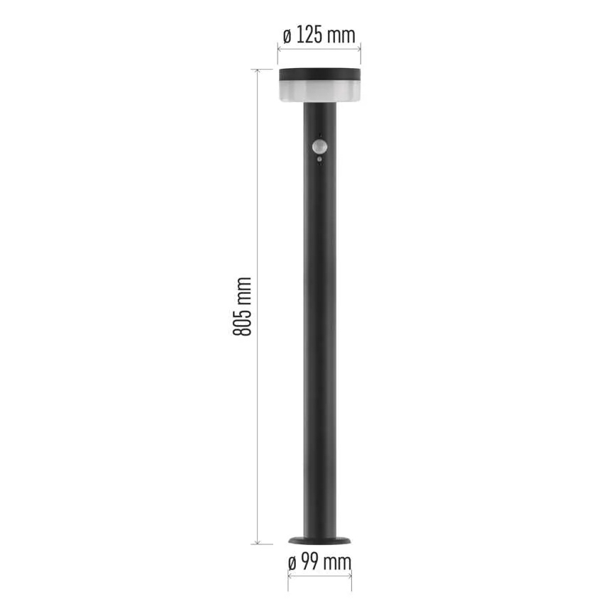 Lâmpada Solar LED com sensor LED/2W/3,7V 1200 mAh IP44 80 cm