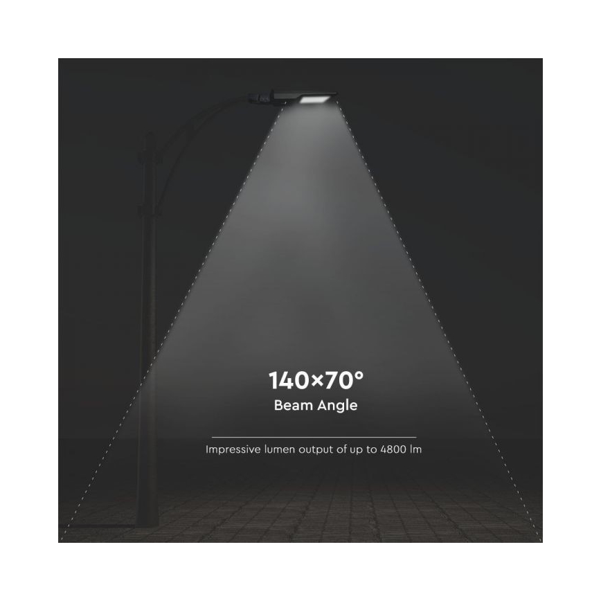 Luminária de Rua Solar LED com Sensor LED/40W/9,6V IP65 4000K + Controle Remoto