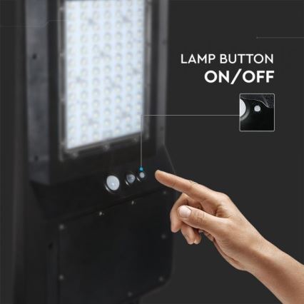 Luminária de Rua Solar LED com Sensor LED/40W/9,6V IP65 4000K + Controle Remoto