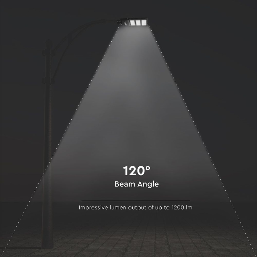 Luminária solar de LED regulável para rua com sensor de movimento e crepúsculo LED/12W/3,2V 6000K IP65 10000 mAh preta + controlo remoto