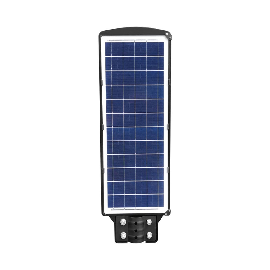 Luminária solar de LED regulável para rua com sensor de movimento e crepúsculo LED/12W/3,2V 6000K IP65 10000 mAh preta + controlo remoto