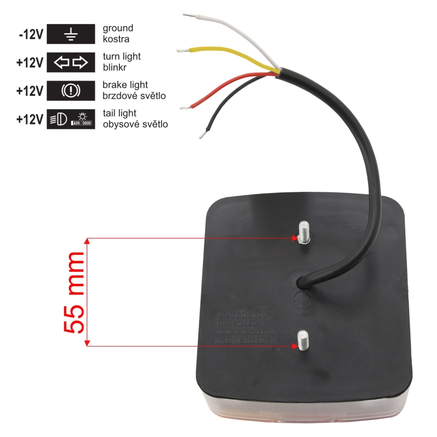 Lâmpada terminal combinada LED 12V