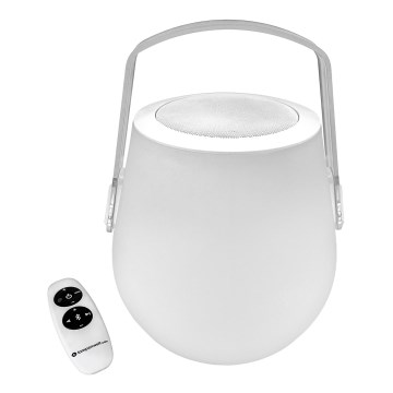 Lampenwelt - Candeeiro de mesa LED RGB com regulação e altifalante LED/3W/3,7V Bluetooth 2000mAh IP44 + comando