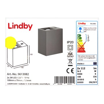 Lampenwelt - Iluminação de parede LED CATALEYA 2xLED/2W/230V