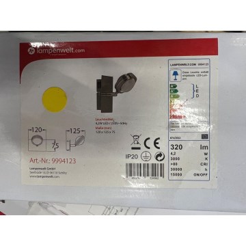Lampenwelt - Iluminação de parede LED PABLOS LED/4,2W/230V