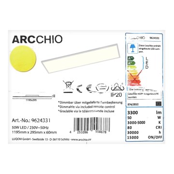 Lampenwelt - Iluminação de teto LED com regulação BLAAN LED/50W/230V + CR