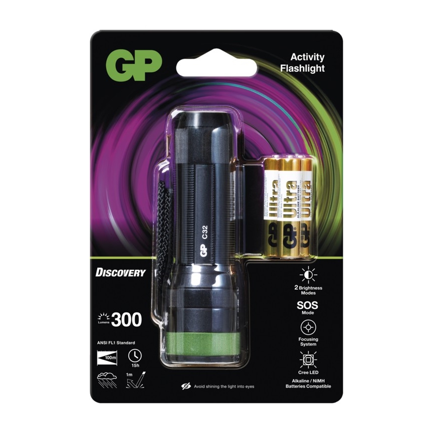 Lanterna com gancho e íman LED GP DISCOVERY C32 LED/3xAAA