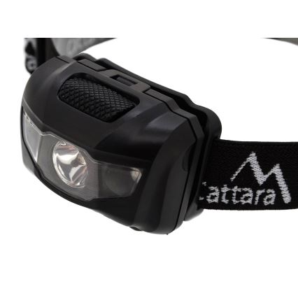 Lanterna de cabeça LED com luz vermelha LED/3W/3xAAA IP44 preta