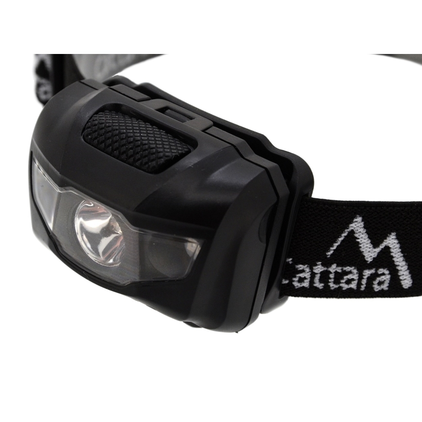 Lanterna de cabeça LED com luz vermelha LED/3W/3xAAA IP44 preta