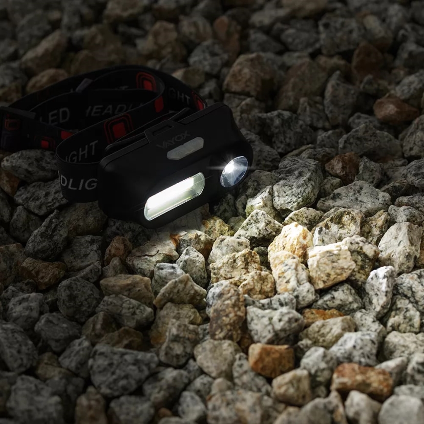 Lanterna de cabeça LED com regulação 2xLED/5V IP44 210 brilhante 2000 mAh