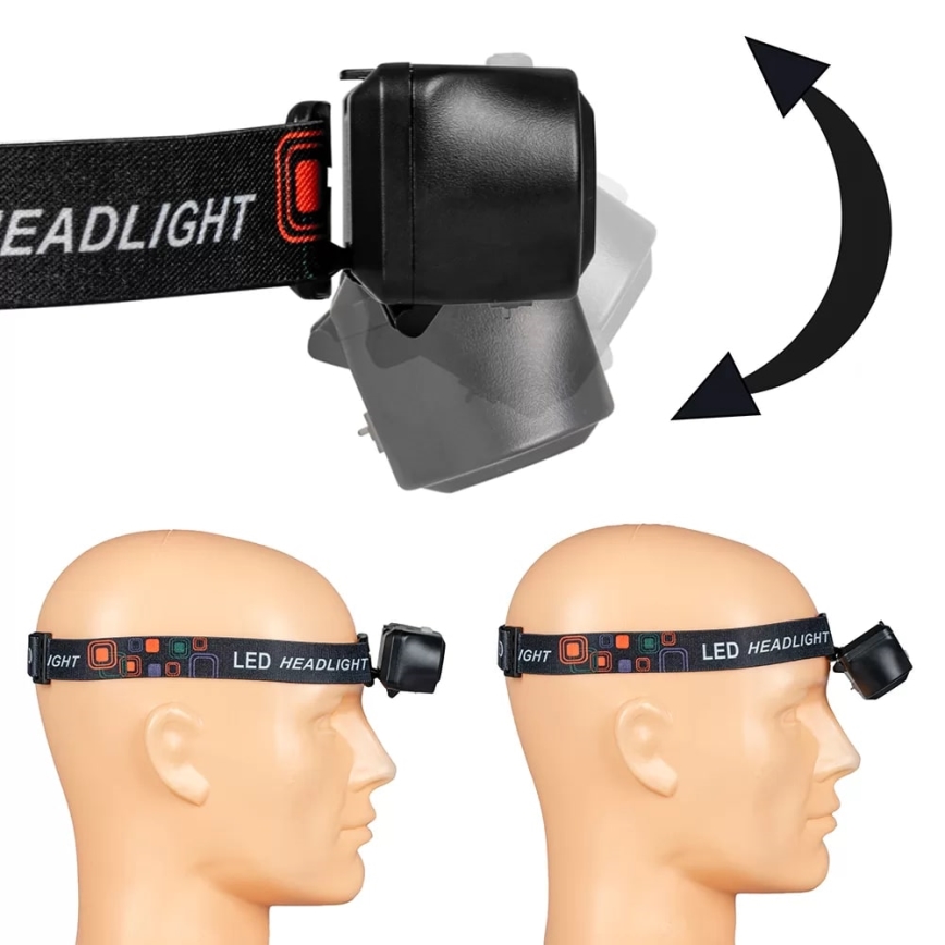Lanterna de cabeça LED com regulação 2xLED/5V IP44 210 brilhante 2000 mAh