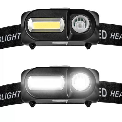 Lanterna de cabeça LED com regulação 2xLED/5V IP44 210 brilhante 2000 mAh