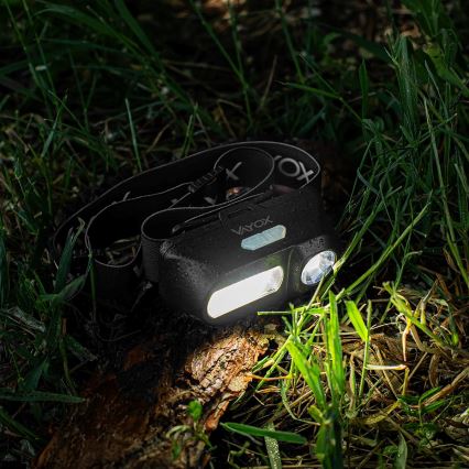 Lanterna de cabeça LED com regulação 2xLED/5V IPX4 250 brilhante 2000 mAh