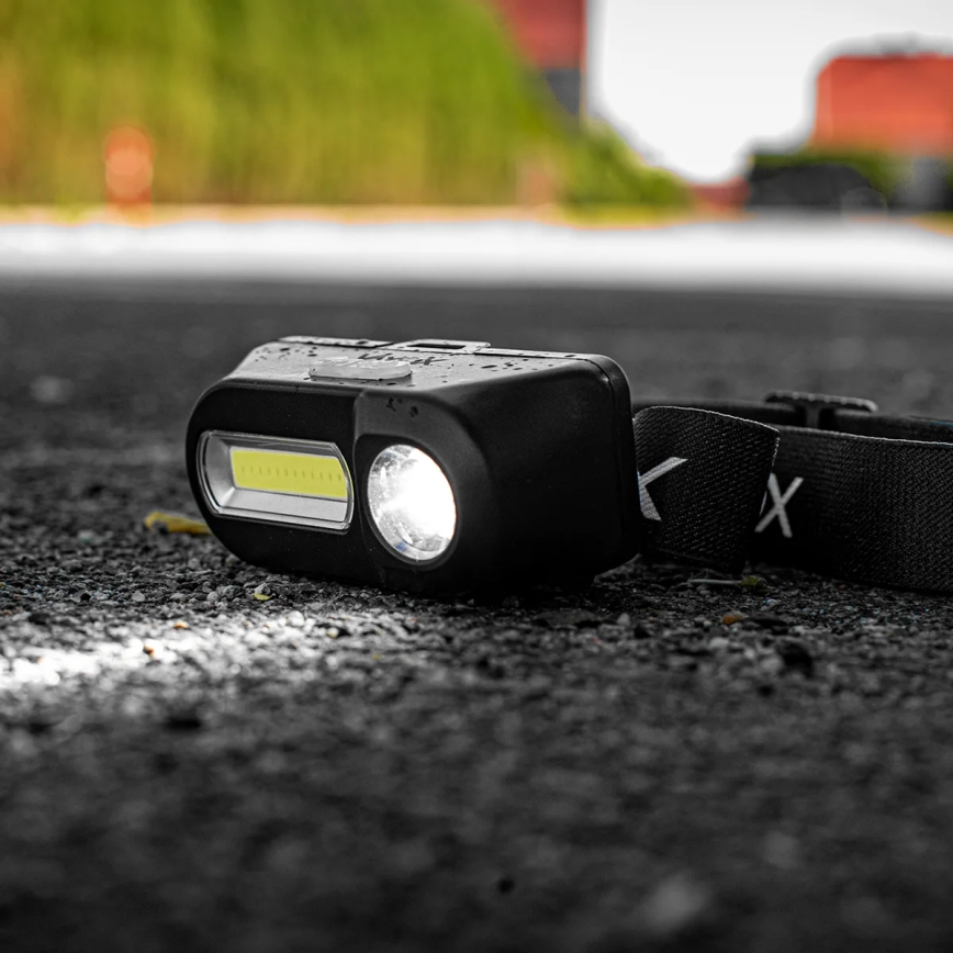 Lanterna de cabeça LED com regulação 2xLED/5V IPX4 250 brilhante 2000 mAh