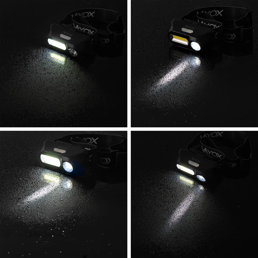 Lanterna de cabeça LED com regulação 2xLED/5V IPX4 250 brilhante 2000 mAh