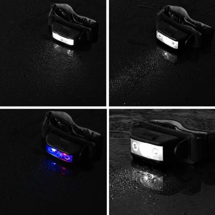 Lanterna de cabeça LED com regulação 3xLED/5V IPX4 100 brilhante 1200 mAh