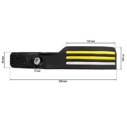 Lanterna de cabeça LED com regulação, sensor, função power bank e luz vermelha  4xLED/5V IP44 300 brilhante 1200 mAh