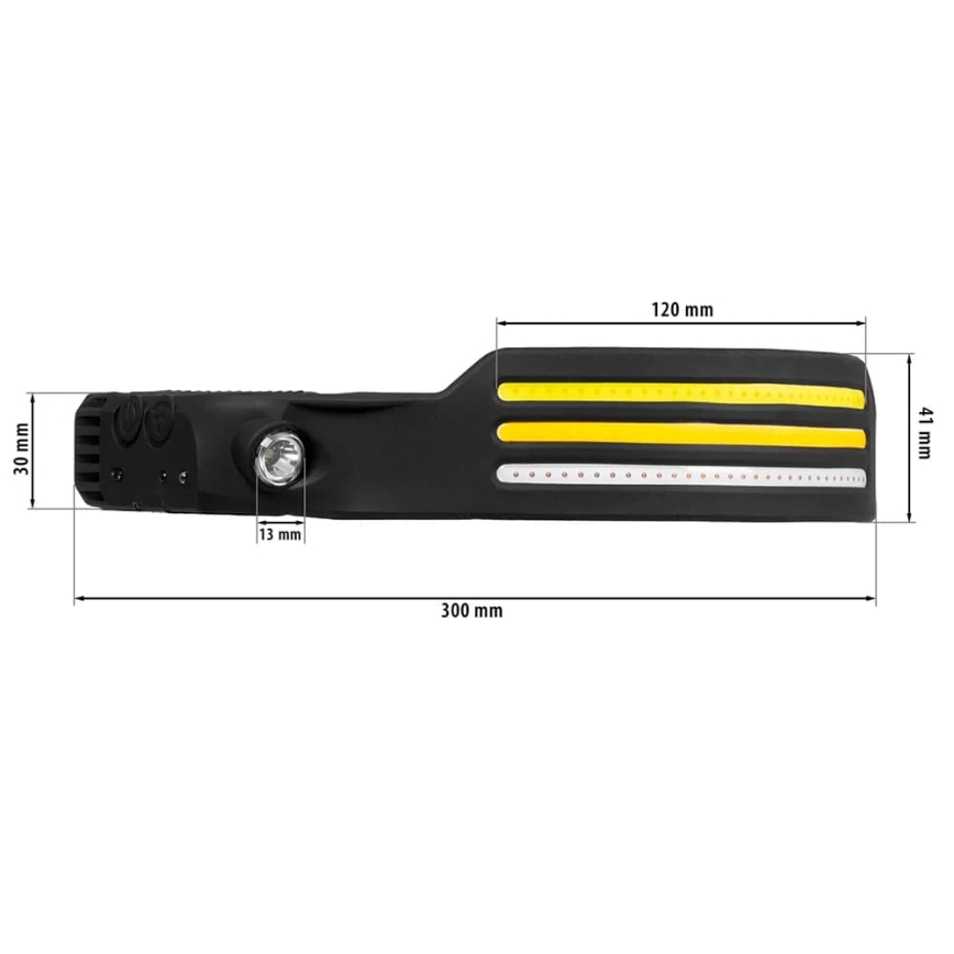 Lanterna de cabeça LED com regulação, sensor, função power bank e luz vermelha  4xLED/5V IP44 300 brilhante 1200 mAh