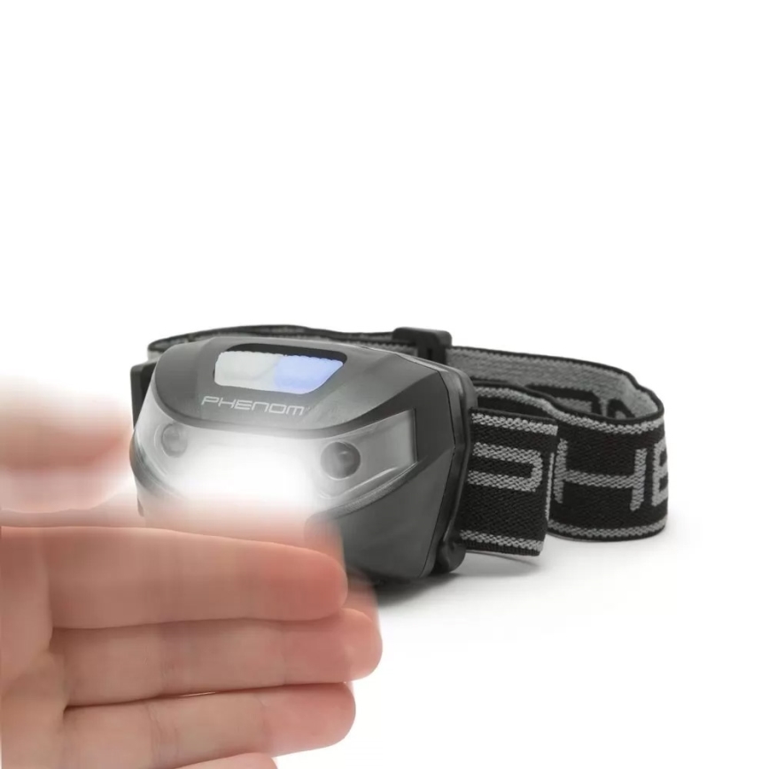 Lanterna de cabeça LED com sensor LED/Li-ion 1200mAh IP54