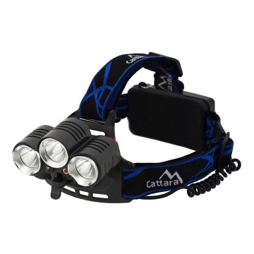 Lanterna de cabeça recarregável LED com luz vermelha LED/16W/7,4V IP44 preto/azul