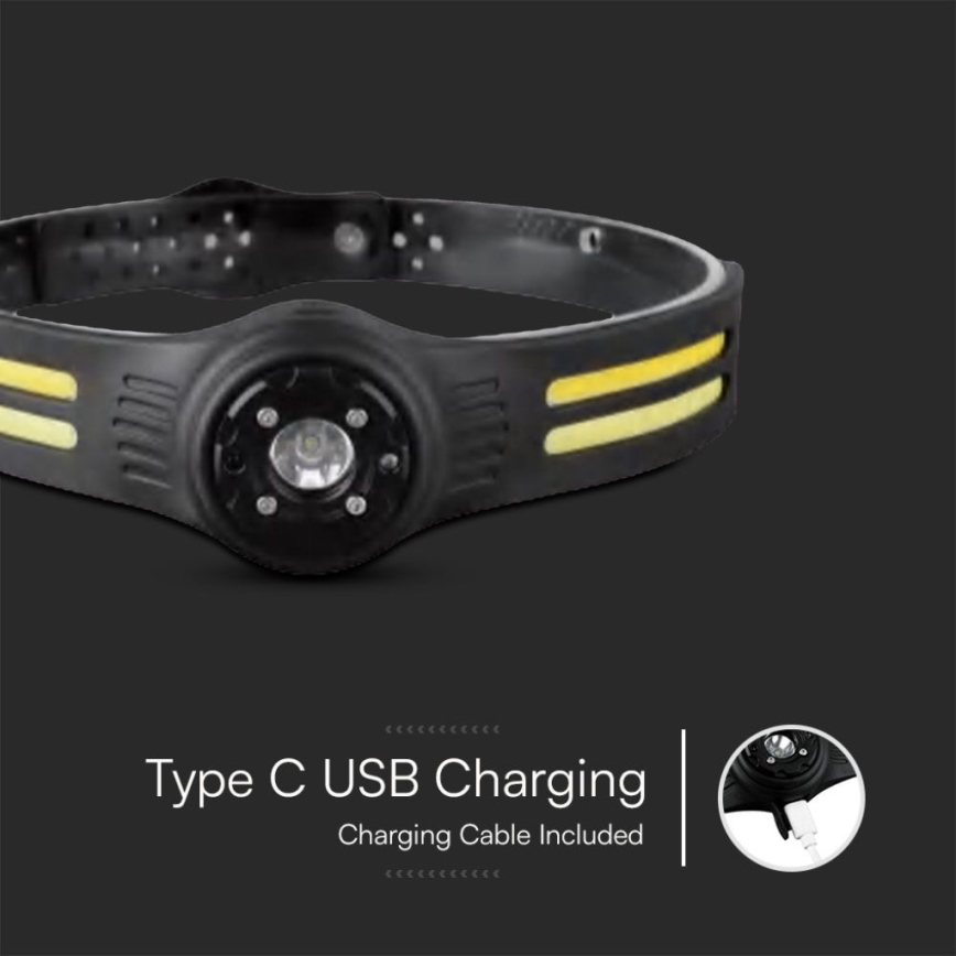 Lanterna de cabeça recarregável LED com uma luz vermelha USB LED/3W/5V IP43 470 lm 5 h