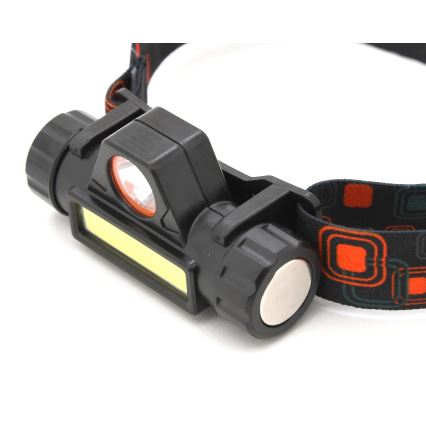 Lanterna de cabeça recarregável LED LED/1200mAh preta/vermelha