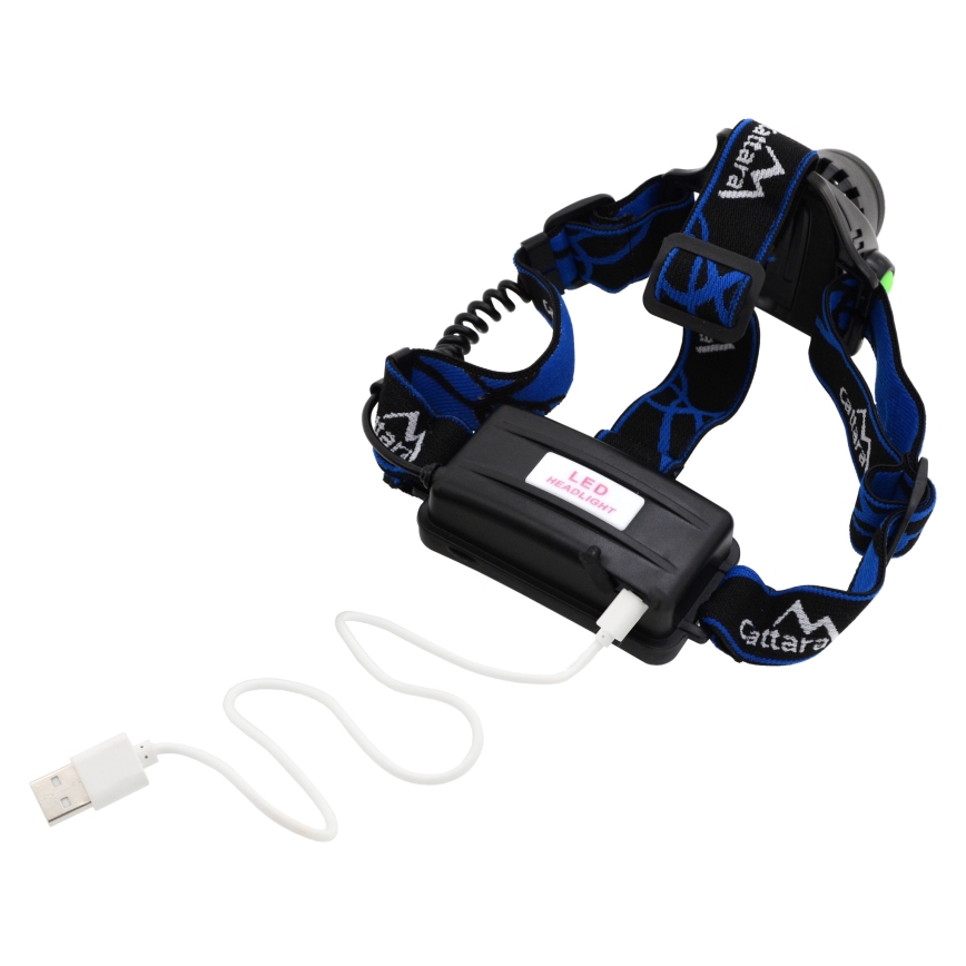 Lanterna de cabeça recarregável LED LED/6W/7,4V 5600 mAh IP44 preto/azul