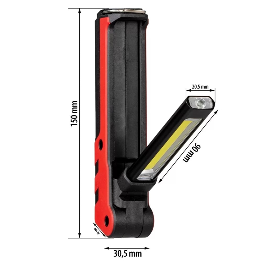 Lanterna de trabalho LED recarregável LED/5W/5V IPX2 360 brilhante 2000 mAh