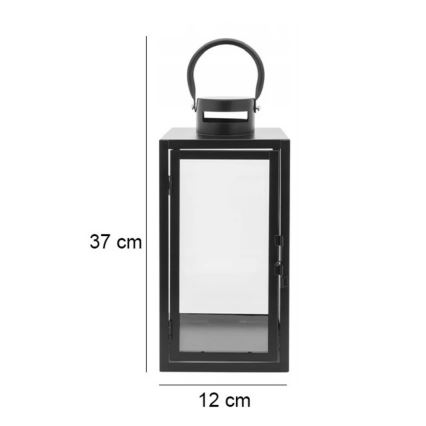 Lanterna decorativa 38 cm preta