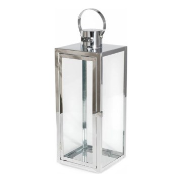 Lanterna decorativa 63 cm, cromada brilhante